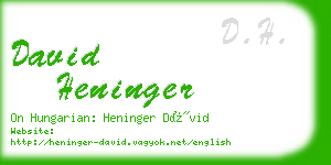 david heninger business card